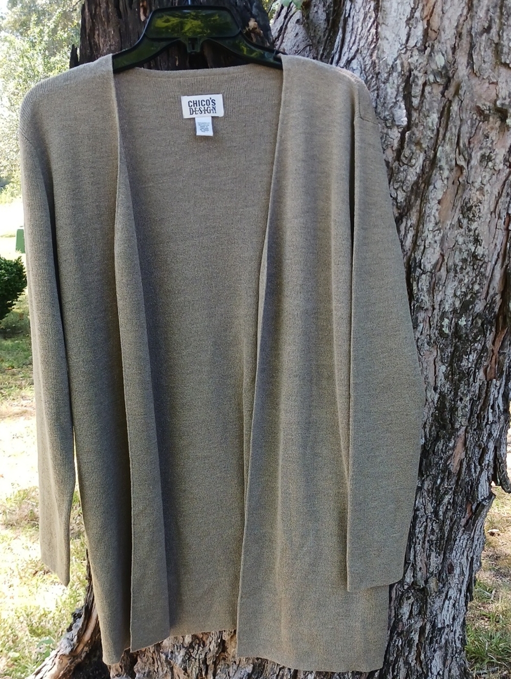 Chico's Olive Open-Front Cardigan Size 1